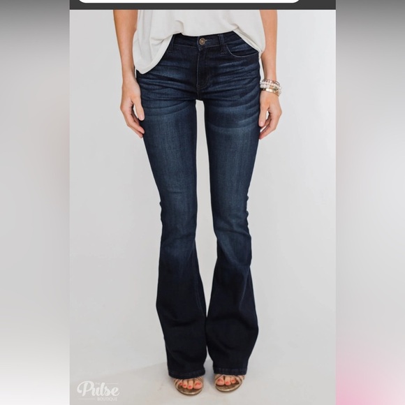 KanCan Denim - KanCan Dark Wash Flare Jeans Stretch Mid To High Rise Womens Size 27